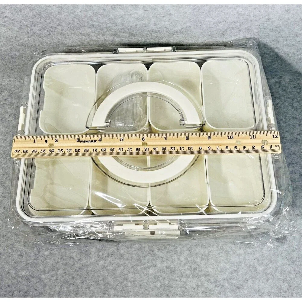 Snackle Box‎ Charcuterie Container 2 Pack Divided Serving Tray with Lid Storage